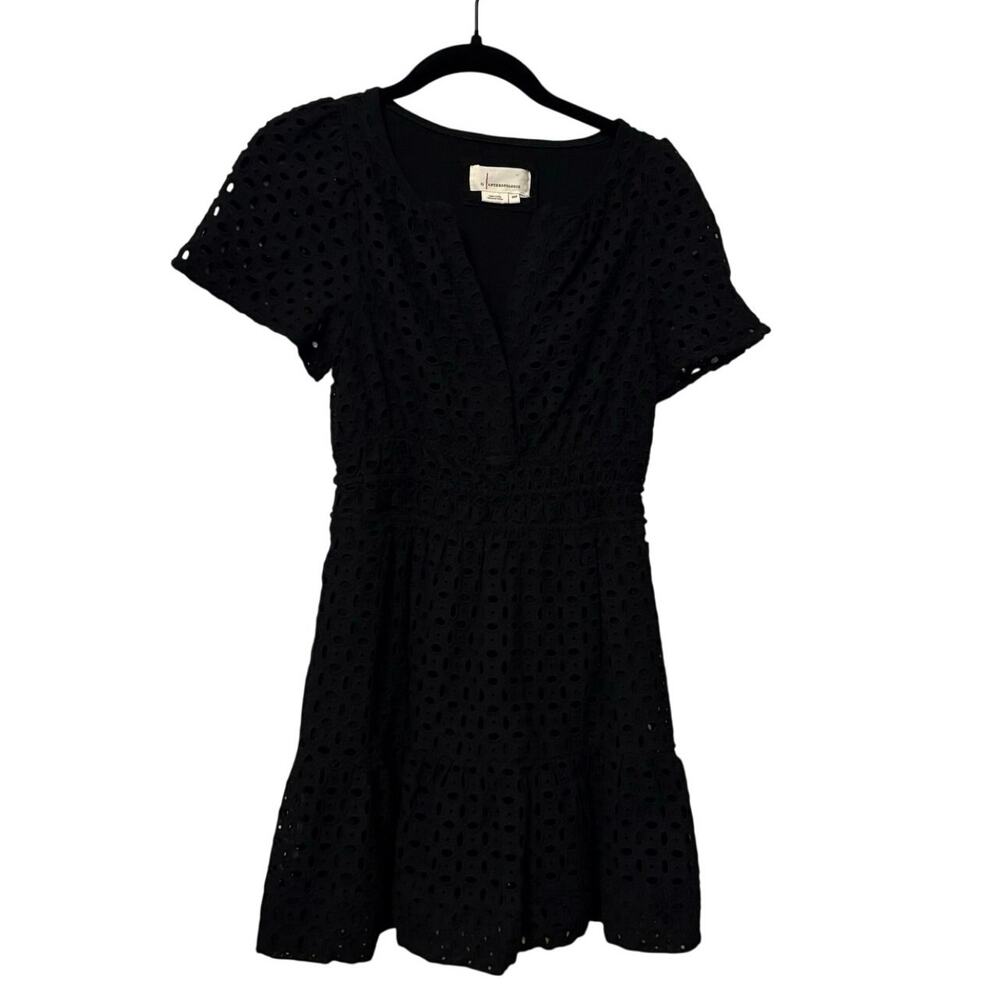 Anthropologie Black Somerset Eyelet Mini Dress Size XSP Petite - Picture 3 of 7